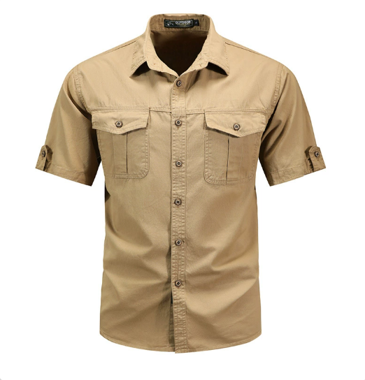 Chemise à Poche Utilitaire Printanière pour Hommes 0