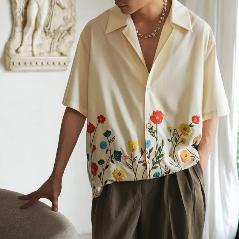Chemise pour Homme à Motif Floral Décontractée 3