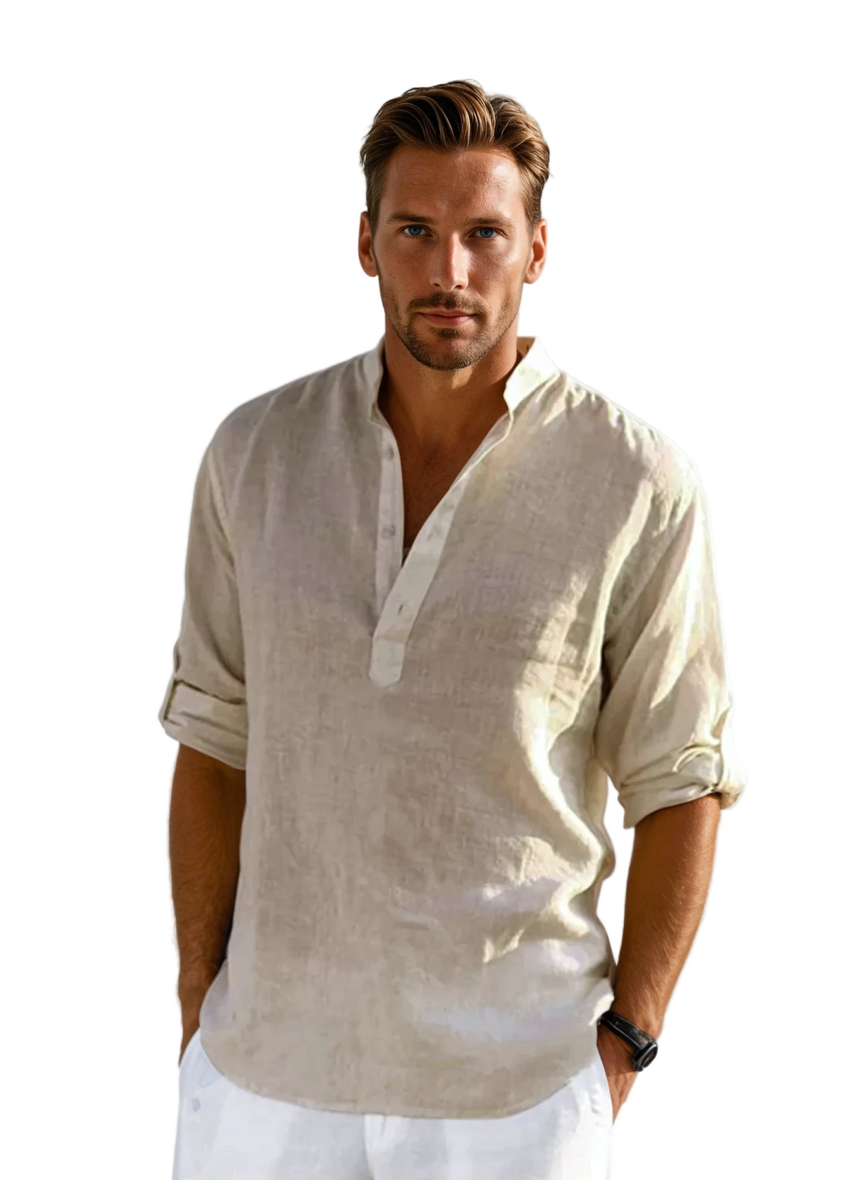 Chemise pour homme, style intemporel, estivale et respirante 0