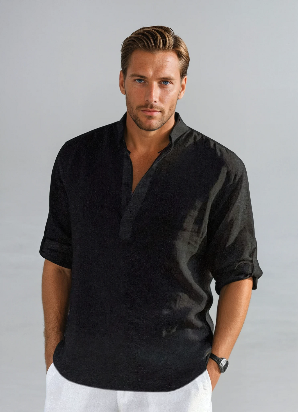 Chemise pour homme, style intemporel, estivale et respirante 1