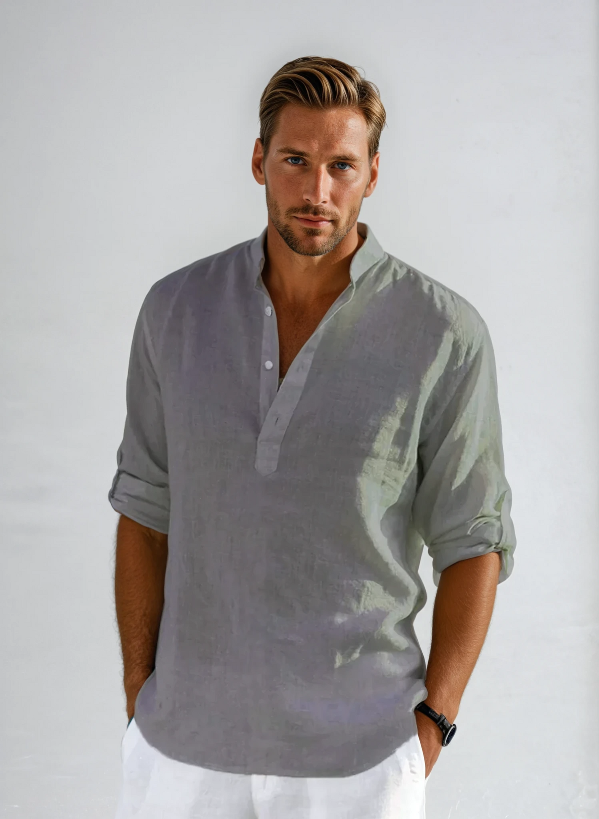 Chemise pour homme, style intemporel, estivale et respirante 4