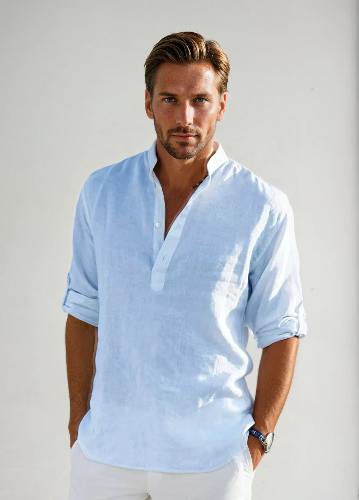 Chemise pour homme, style intemporel, estivale et respirante 5