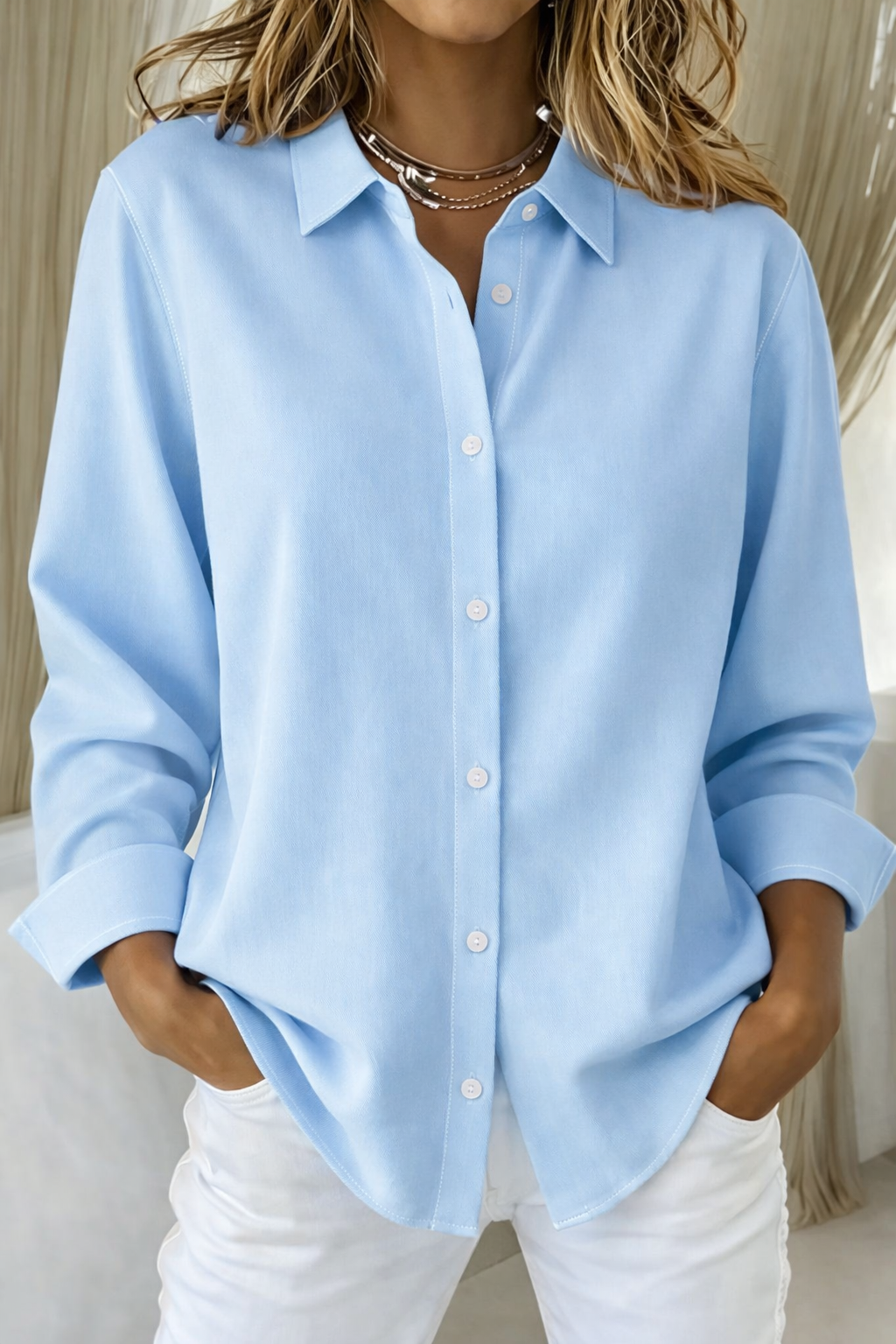 Chemisier Boutonné Femme Chic 5