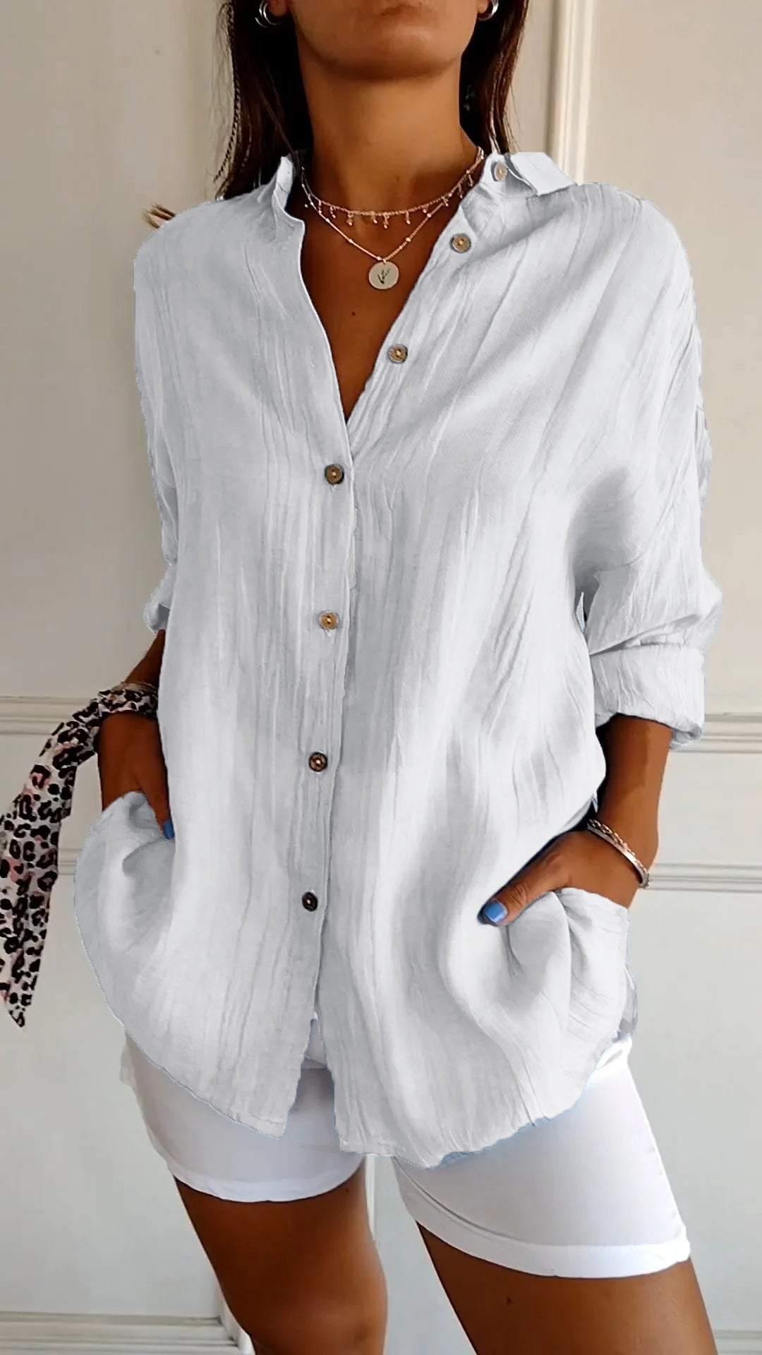 Chemisier Femme Décontracté Boutonné Tissu Doux 11