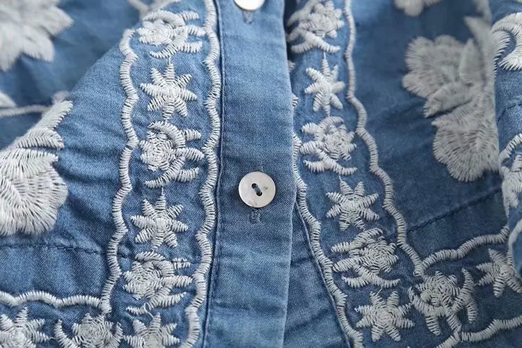 Chemisier en Denim Boho pour Femme 1