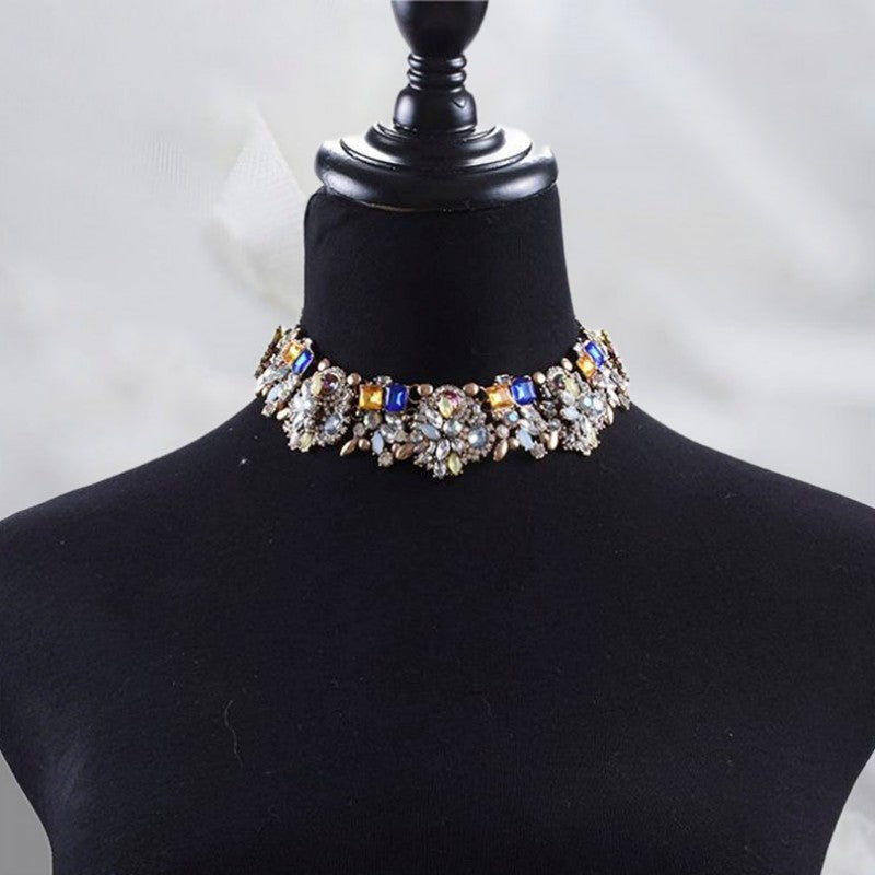 Collier Femme Bohème Fleurs Cristal Chic 1