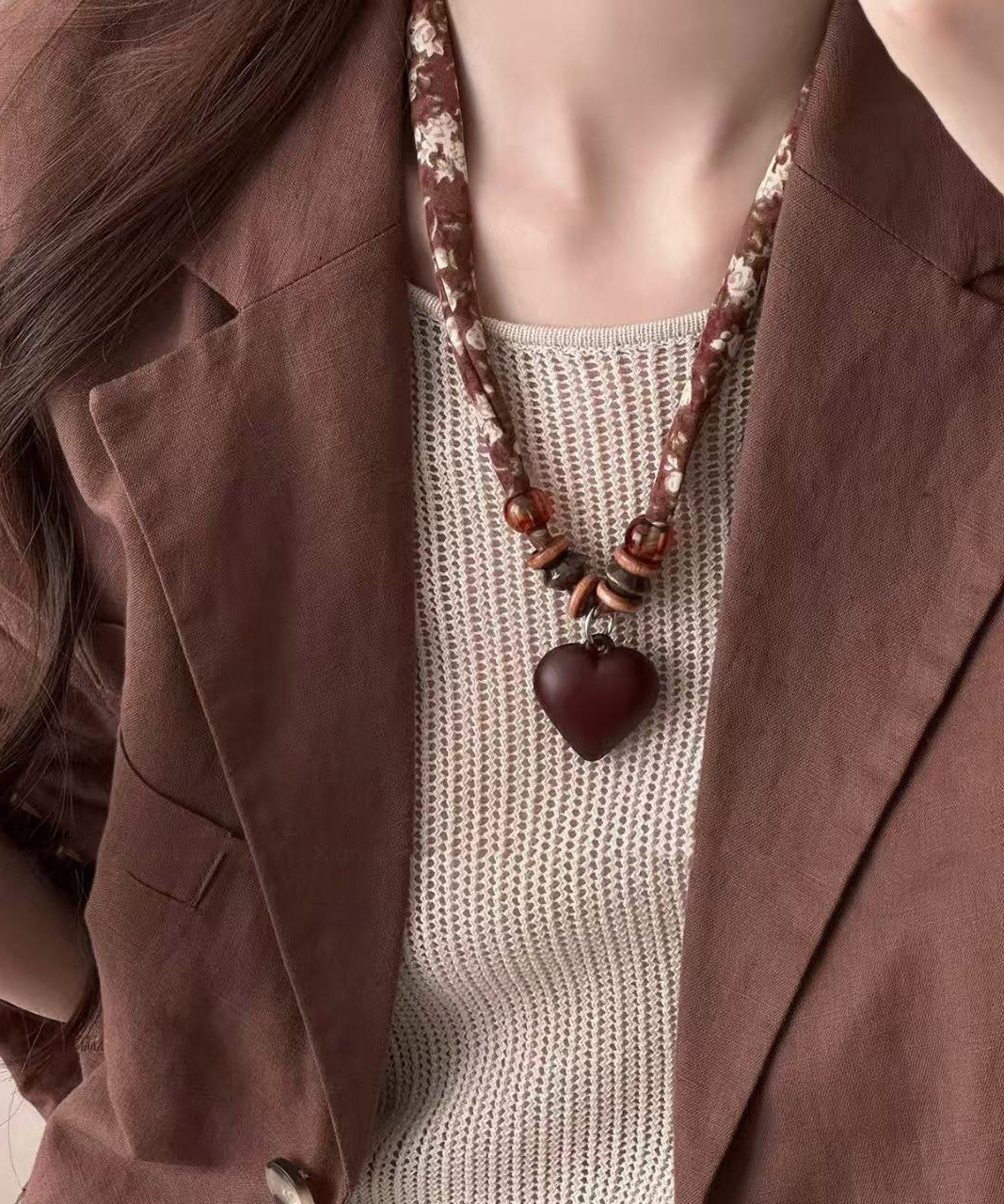 Collier Pendentif Foulard pour Femme Style Artisan 2