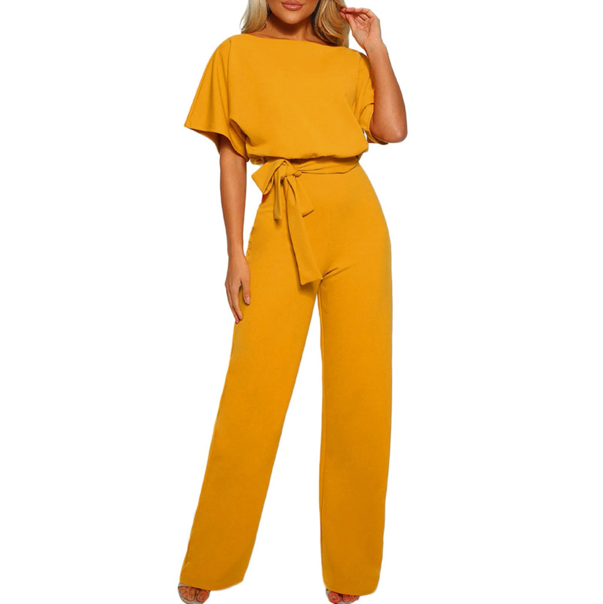 Combinaison Femme Chic Pantalon Coton Mélangé 3