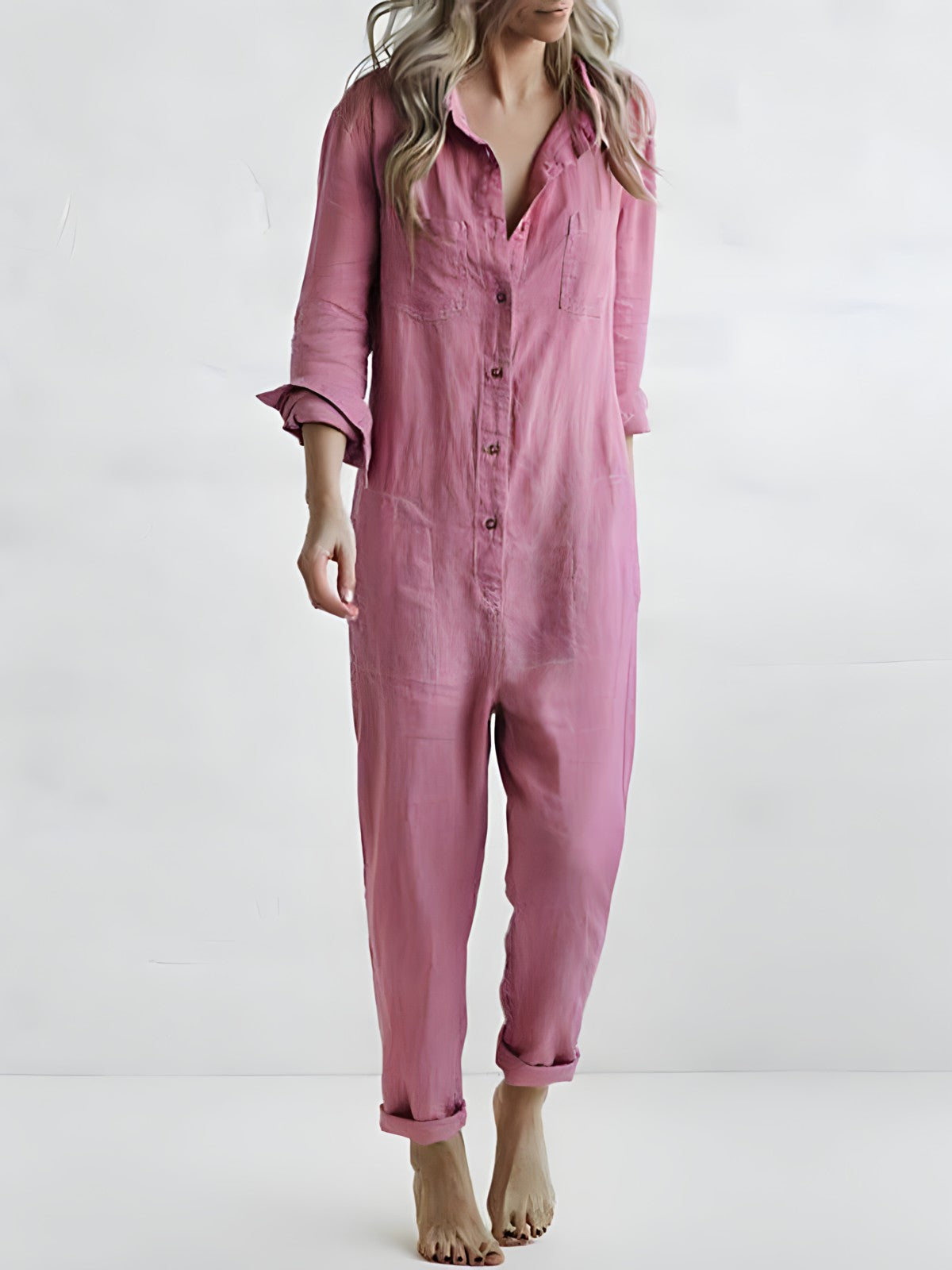 Combinaison Femme Élégante Ajustée en Polyester