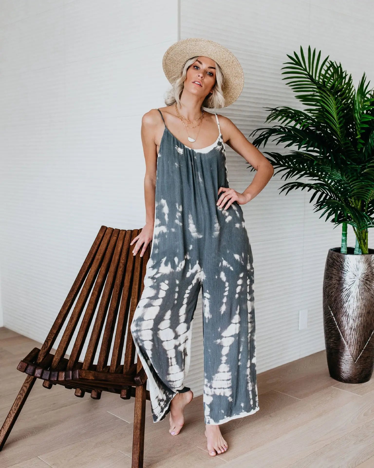 Combinaison Femme Pantalon à Jambes Larges 0