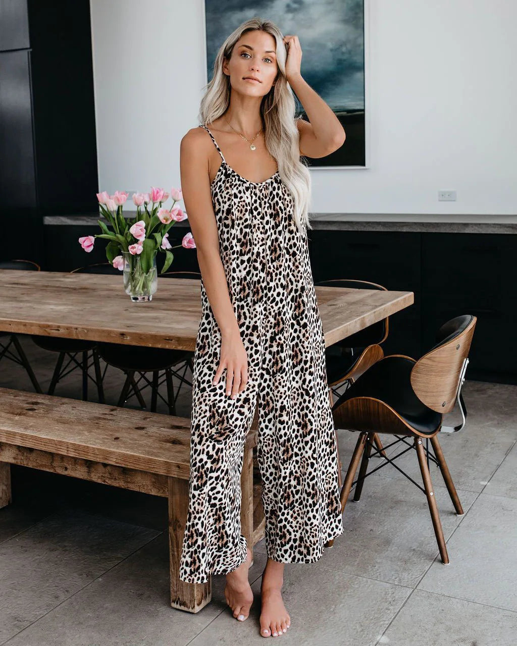 Combinaison Femme Pantalon à Jambes Larges 10
