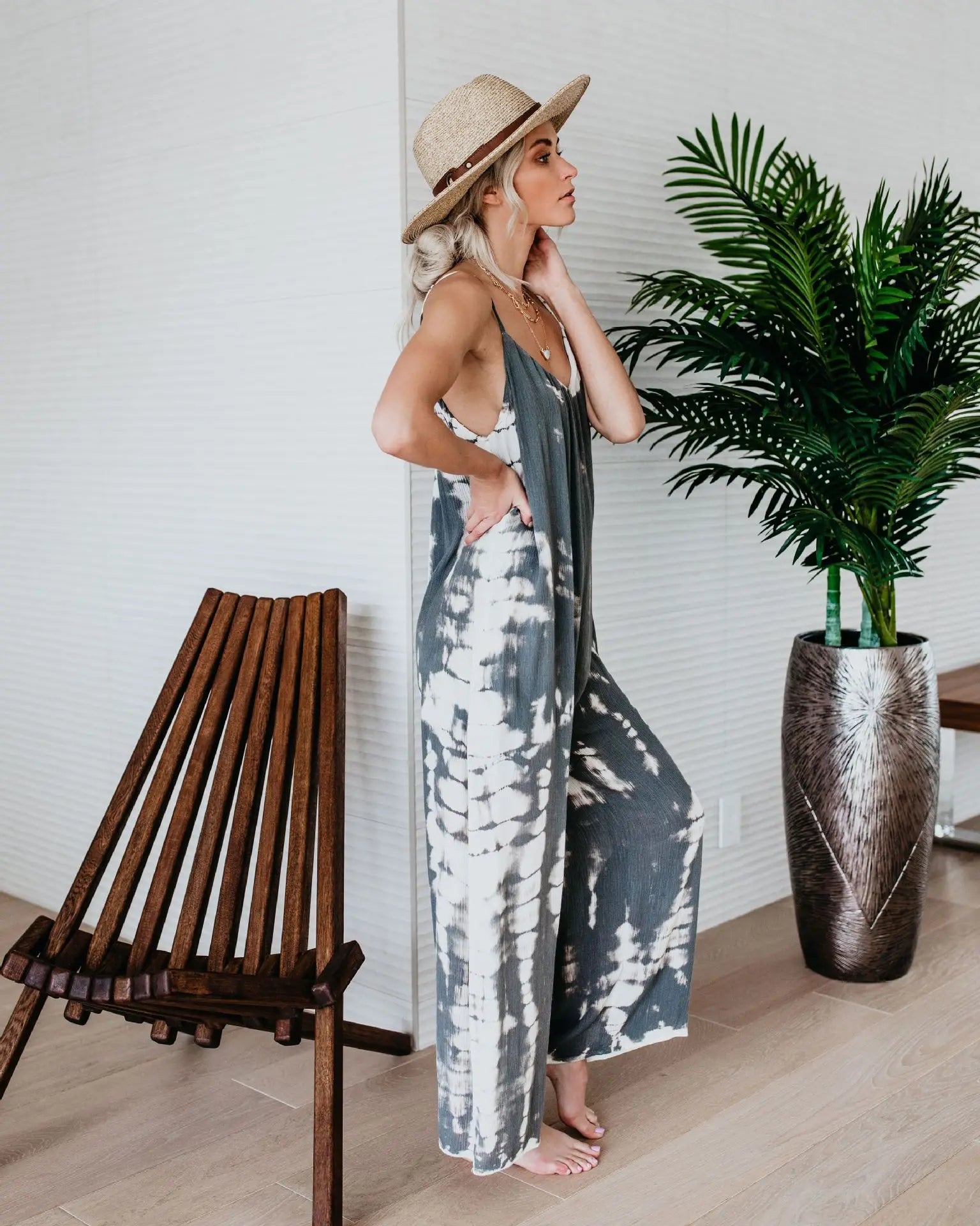 Combinaison Femme Pantalon à Jambes Larges 3