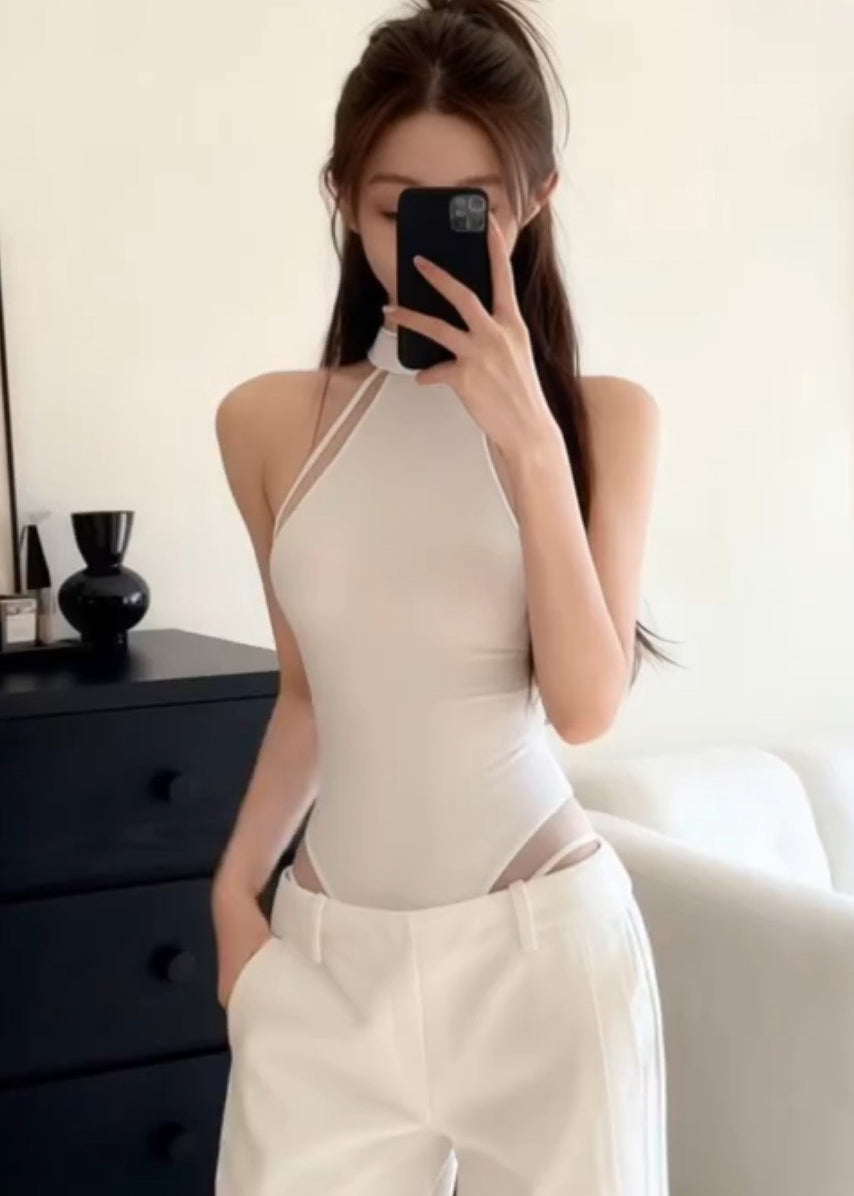 Combinaison Femme Sans Manches Style Licou Ajustée 3