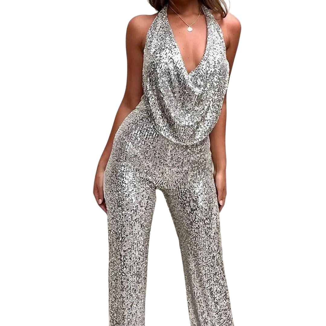 Combinaison Femme Sans Manches à Jambes Larges Chic 0