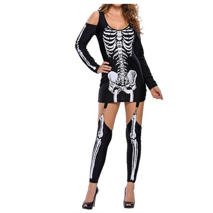 Costume d'Halloween Enfant Imprimé Squelette Manches Longues Tissu Doux 2