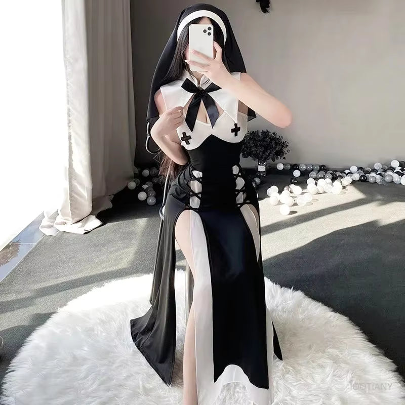 Déguisement Femme Costume Nonne Style Carnaval 0