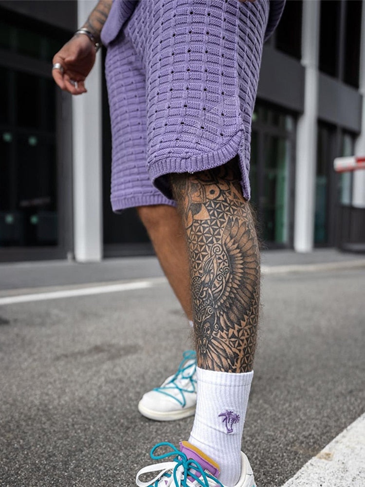 Ensemble Court en Tricot pour Hommes Décontracté 2