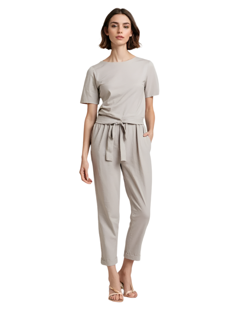 Ensemble Femme en Lin à Deux Pièces avec Pantalon et Haut 0
