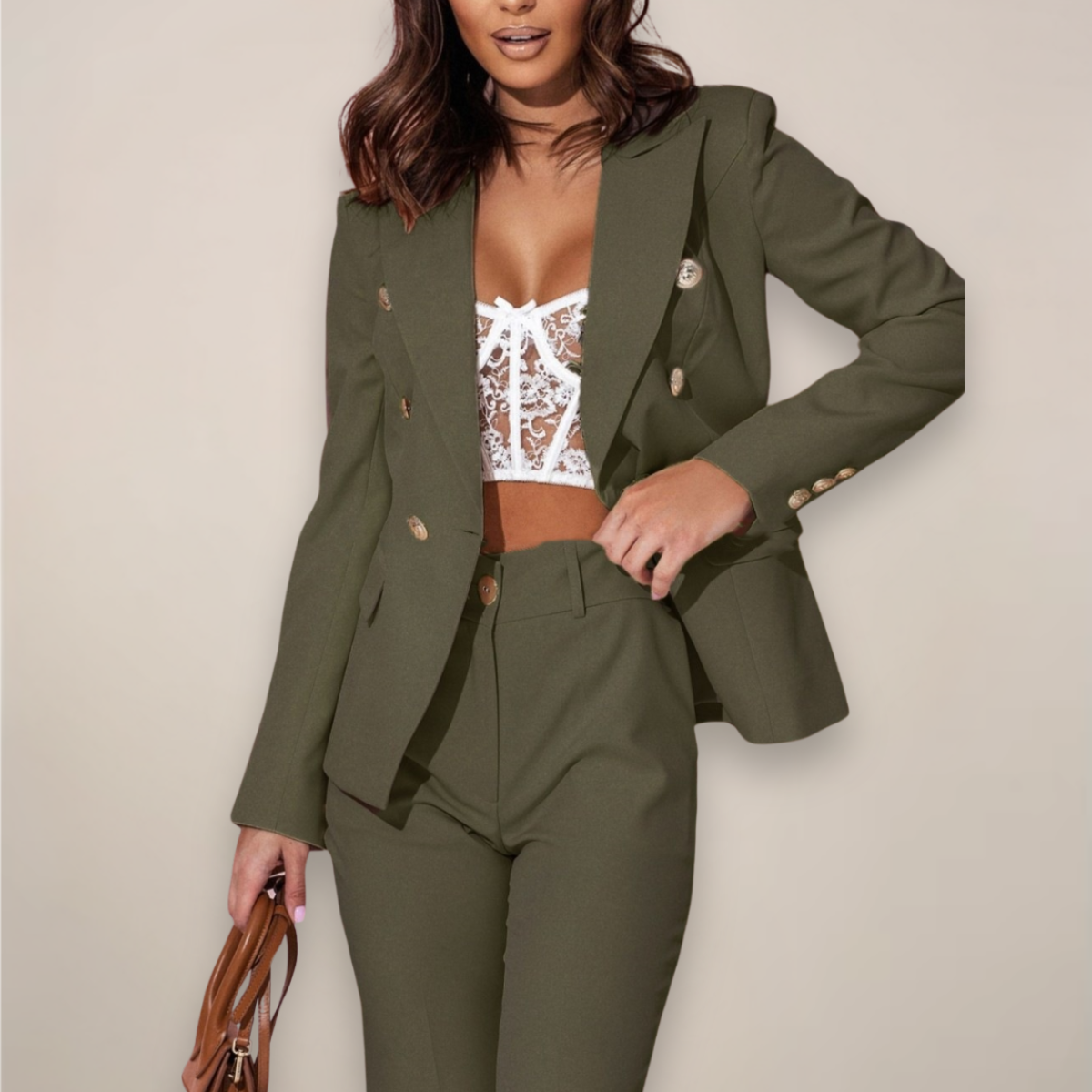 Ensemble de Costume Femme Printemps Chic 5