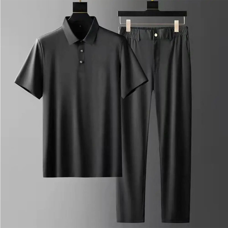 Ensemble pour Hommes Chemise à Manches Courtes et Pantalon Sophistiqué 1