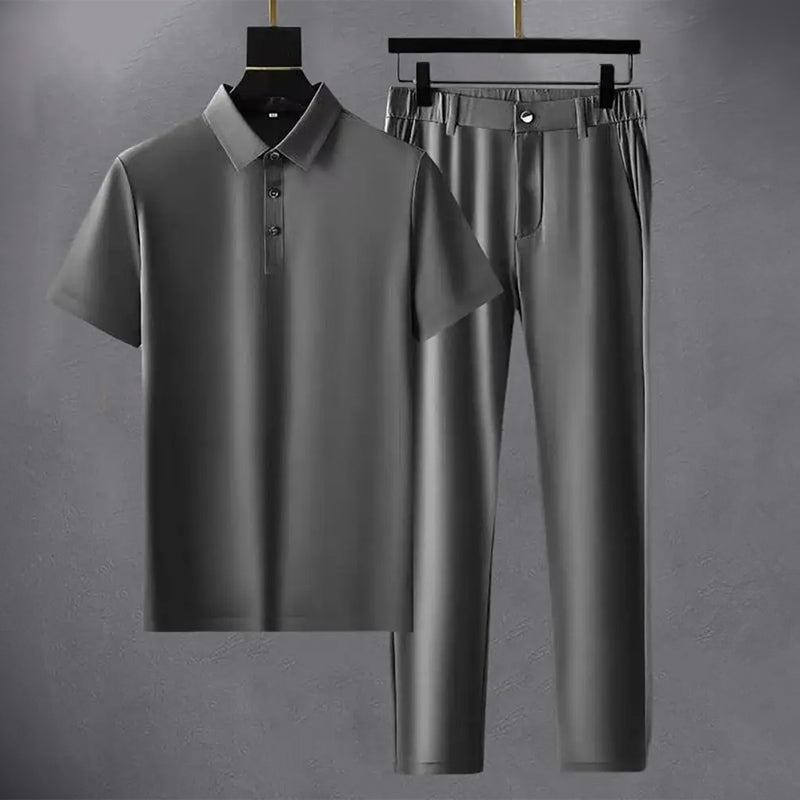 Ensemble pour Hommes Chemise à Manches Courtes et Pantalon Sophistiqué 2