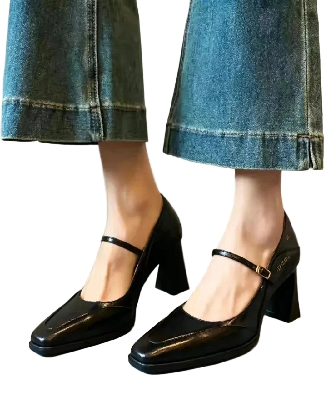 Escarpin Femme Chic et Confortable à Talons Épais avec Boucle 0
