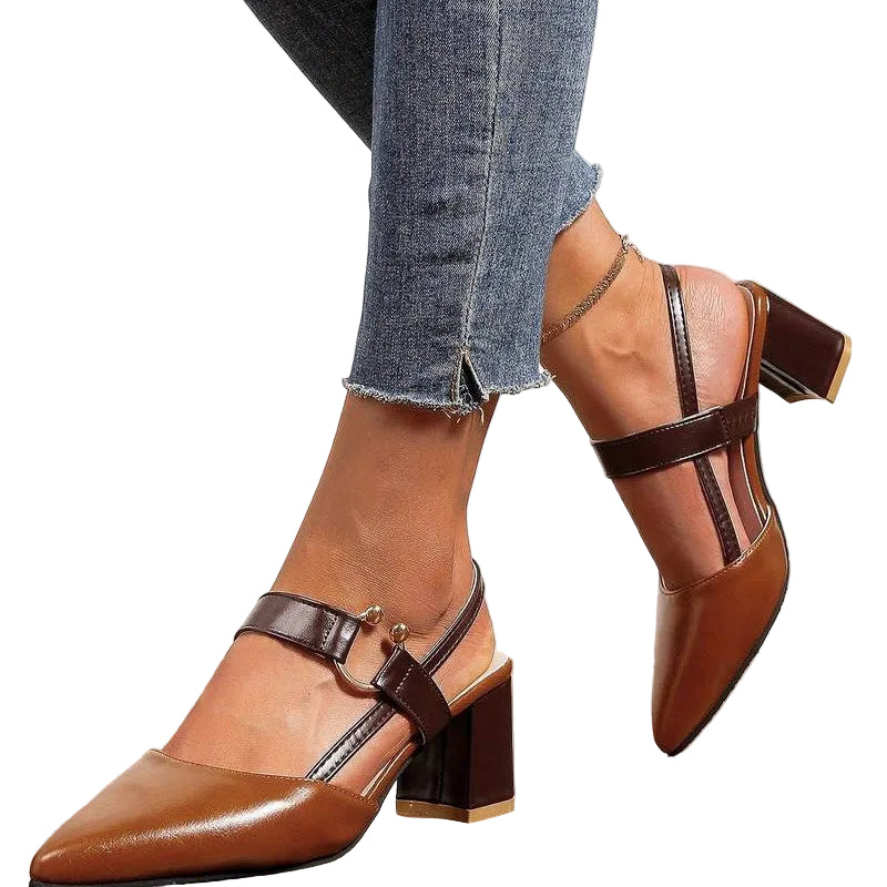 Escarpins Femme Color Block Talon Bloc Chic et Confortable 1