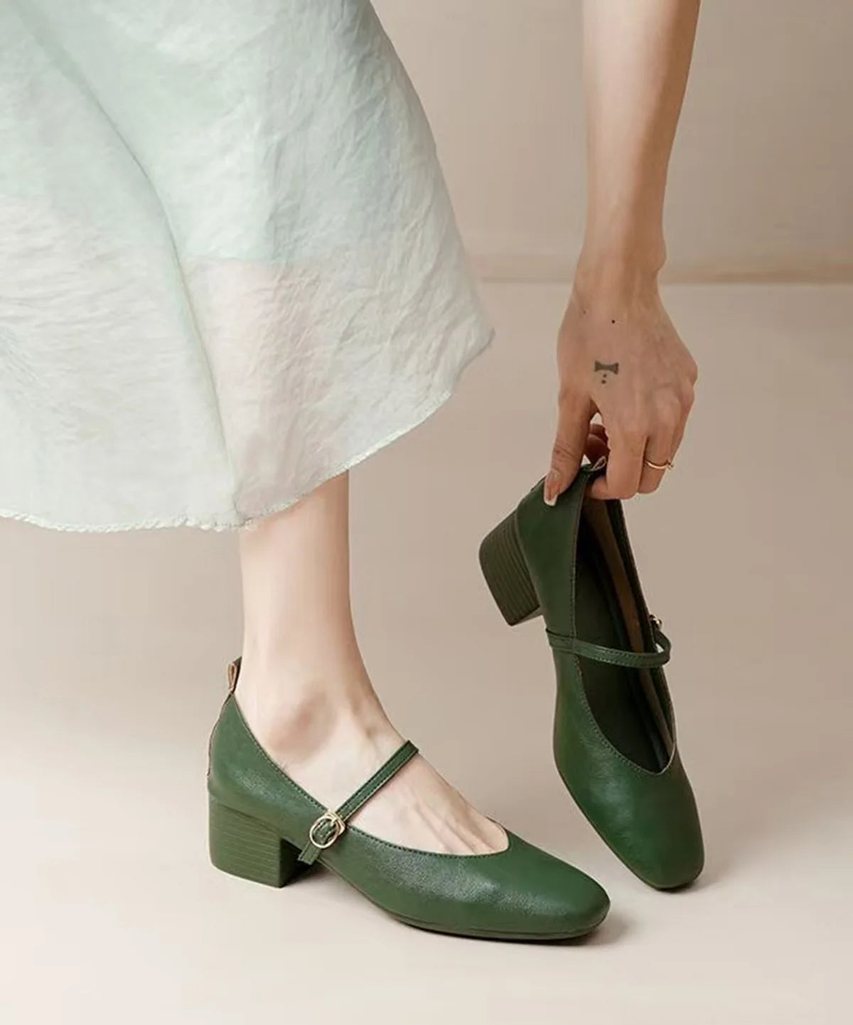 Escarpins Femme Talons Épais avec Boucle 0