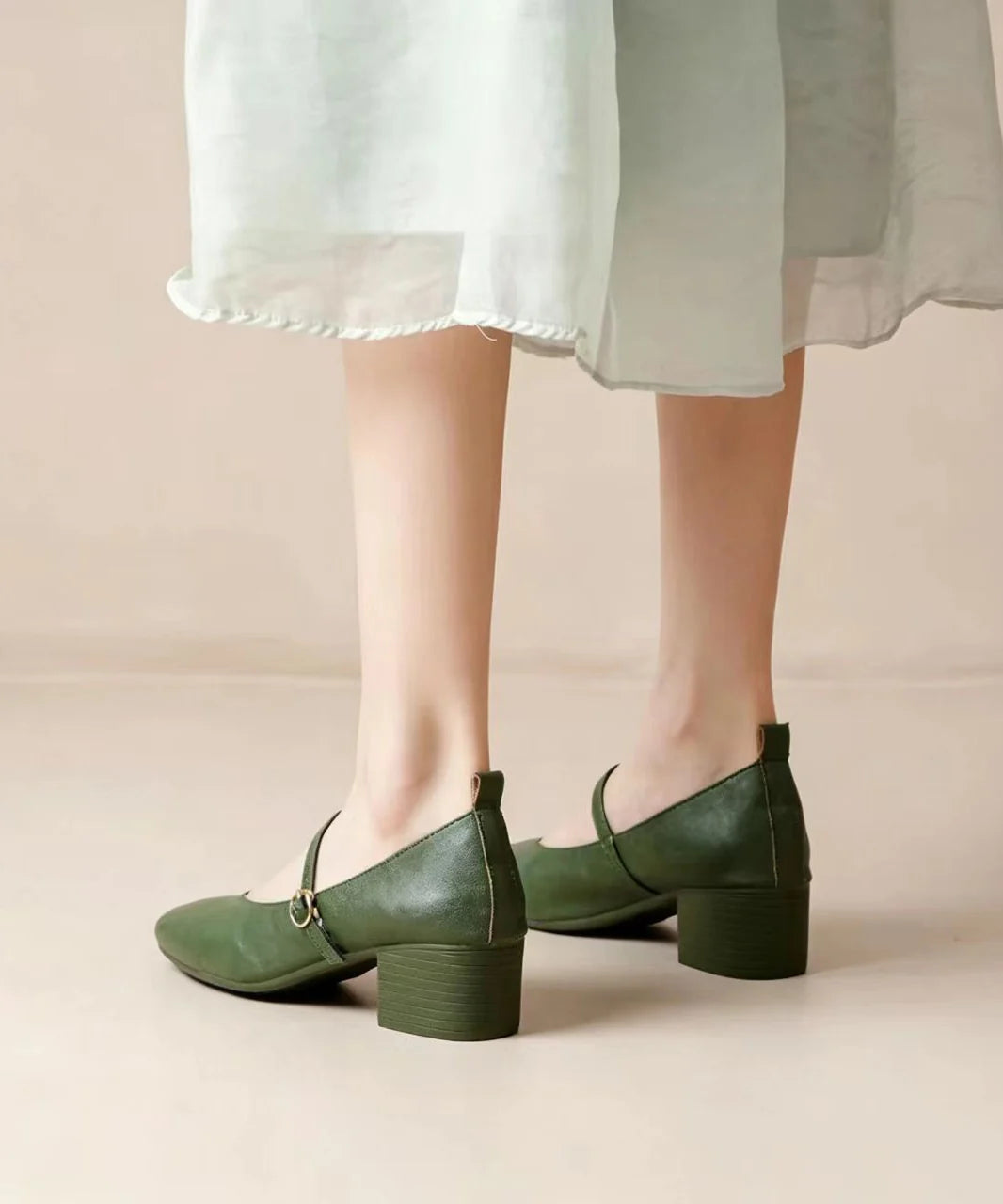 Escarpins Femme Talons Épais avec Boucle 4