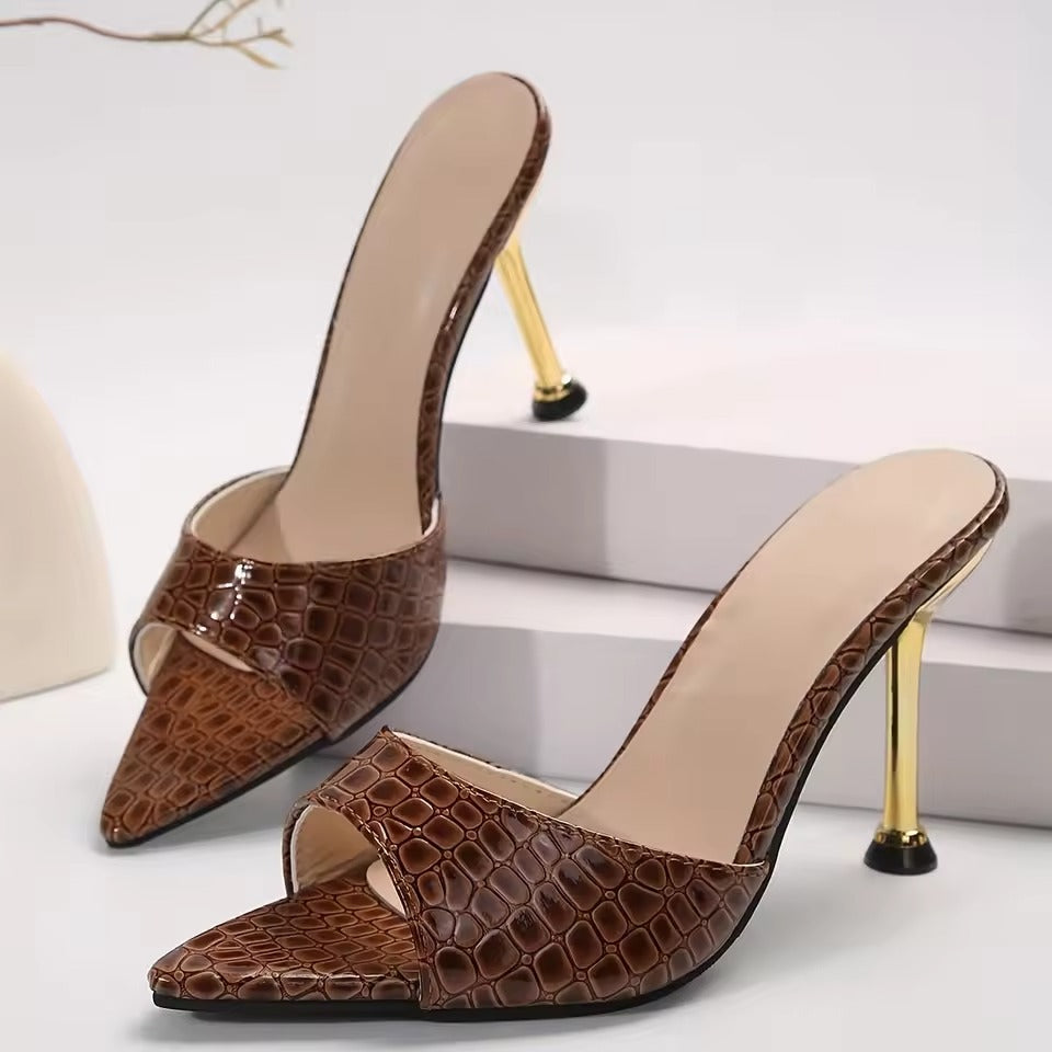 Escarpins Femmes Imprimé Crocodile Chic à Talons Hauts 5
