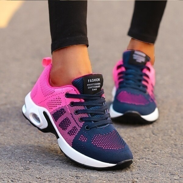 Variant image for Chaussures de Sport Femmes Noires Orthopédiques Confortables en Caoutchouc-1