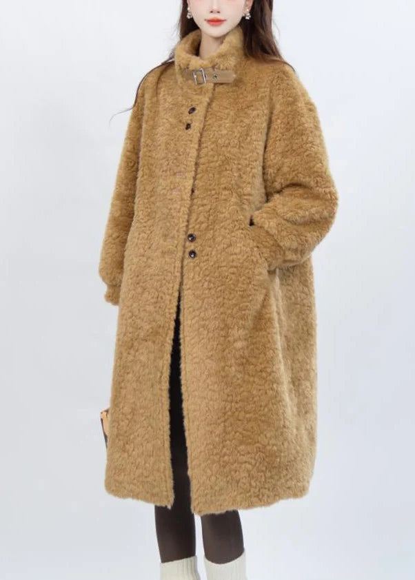 Femme Parka Longue Hiver Col Montant Boutonnée 2