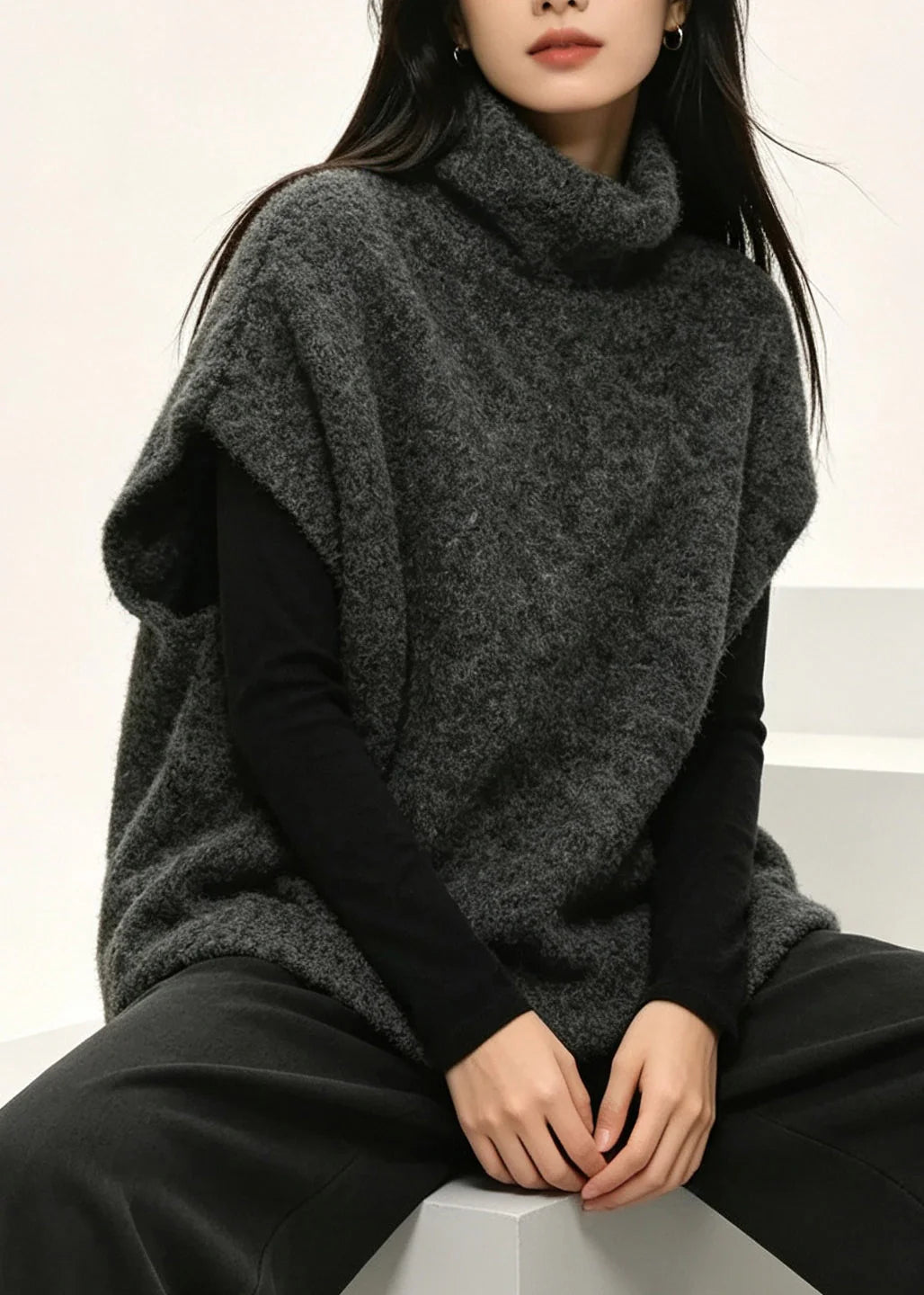 Gilet Long Femme Décontracté Uni pour Automne 0