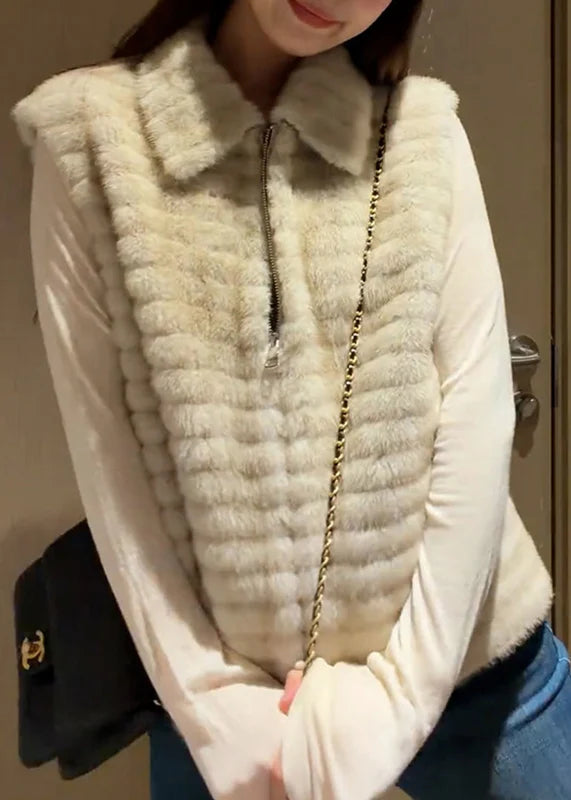 Gilet d'hiver Femme Décontracté Col Claudine Fermeture Éclair Patchwork 2