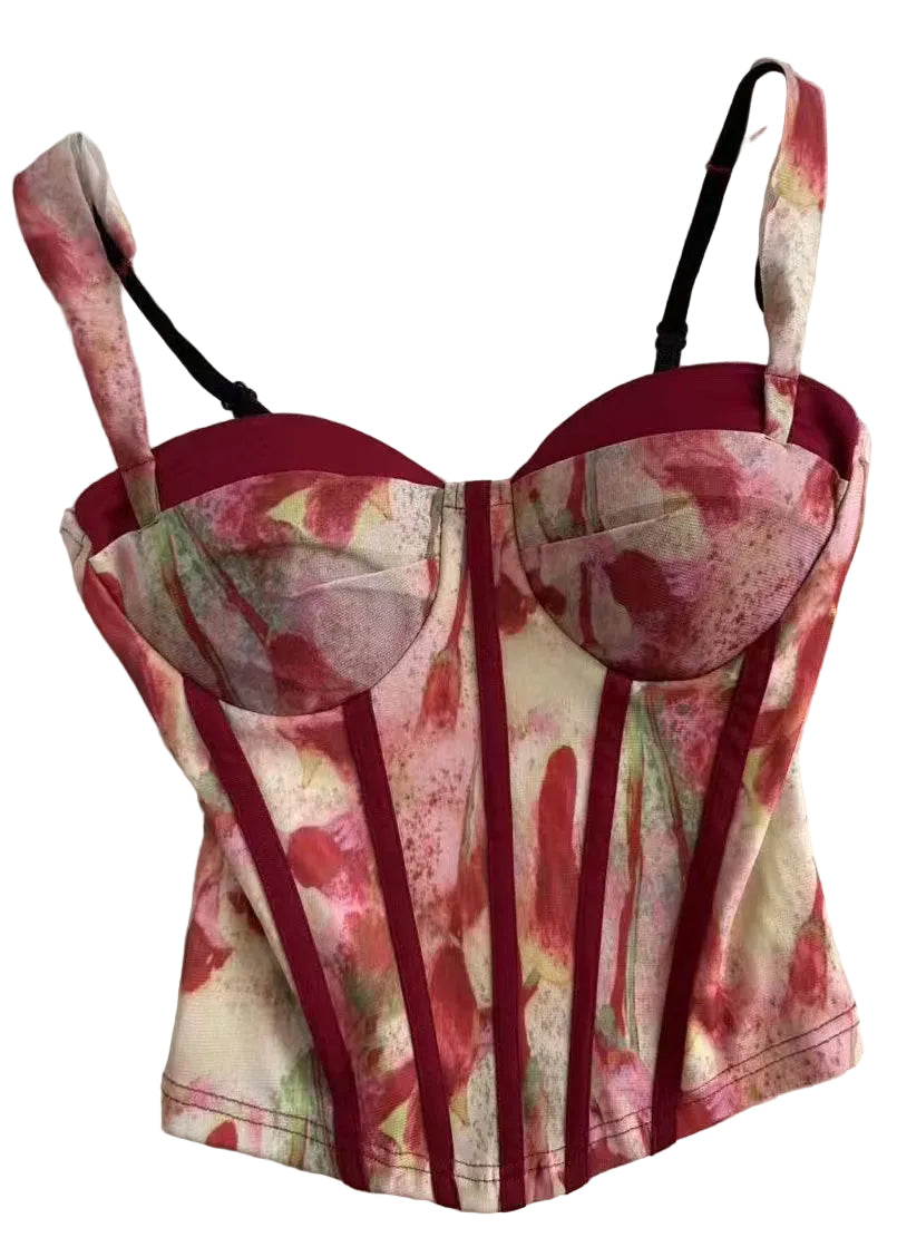 Haut Bustier Imprimé Estival Femme Confortable 0
