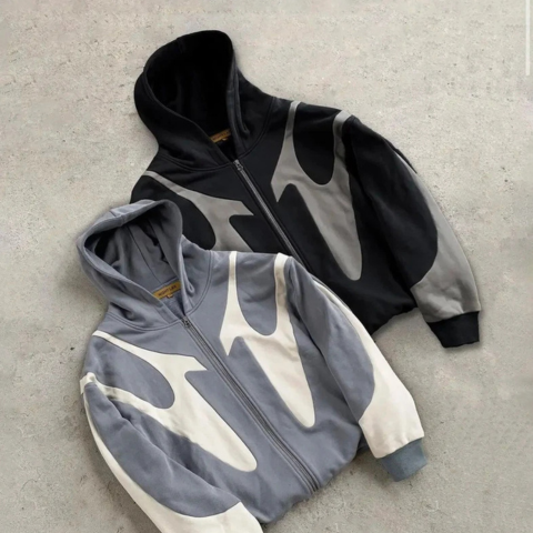 Homme Hoodie Zippé Urbain et Audacieux 1