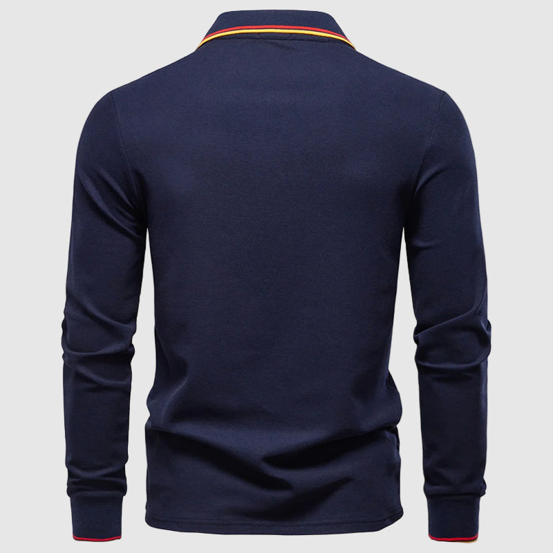 Homme Polo à Manches Longues Ajusté 5