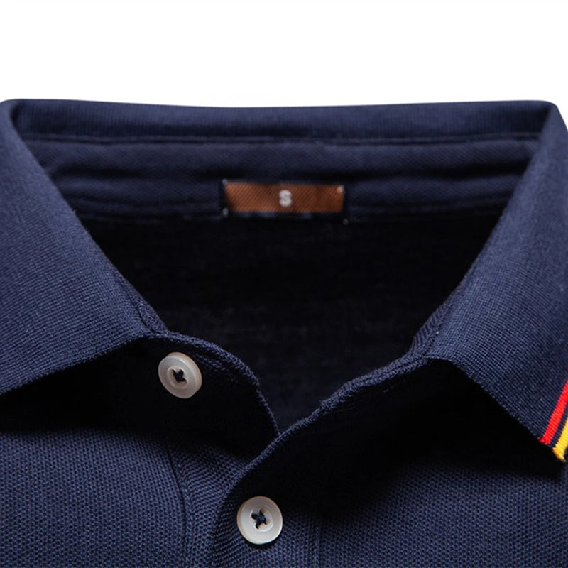 Homme Polo à Manches Longues Ajusté 7