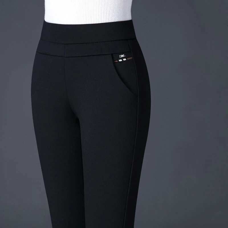 Pantalon Fluide Femme Élastique Taille Haute Tissu Léger 1