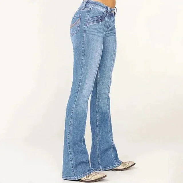 Jean Femme Évasé Style Rétro 2
