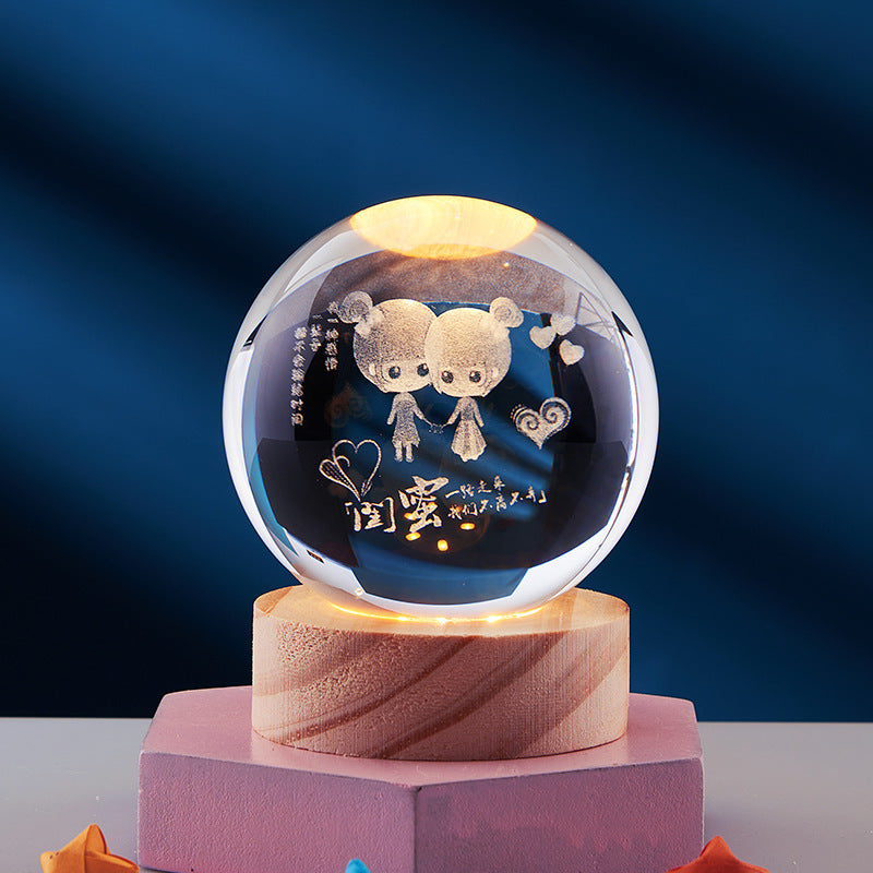 Lampe de Nuit 3D Design Cristal 5
