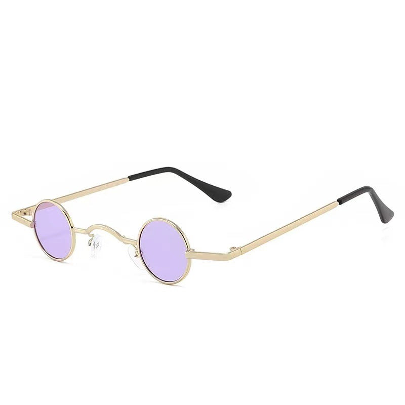 Lunette de Soleil Femme Ronde Vintage avec Montures Fines 10