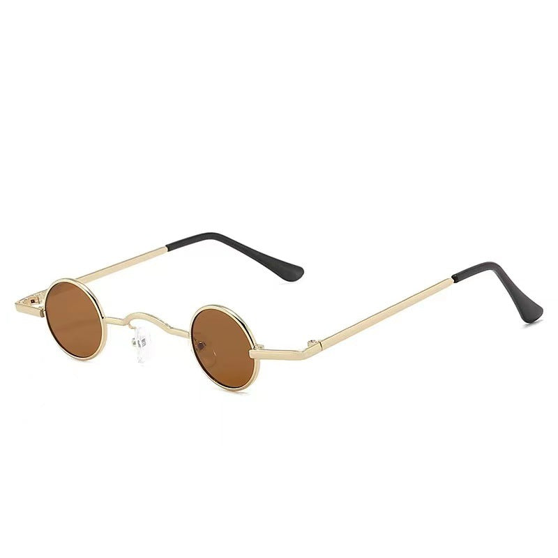 Lunette de Soleil Femme Ronde Vintage avec Montures Fines 11