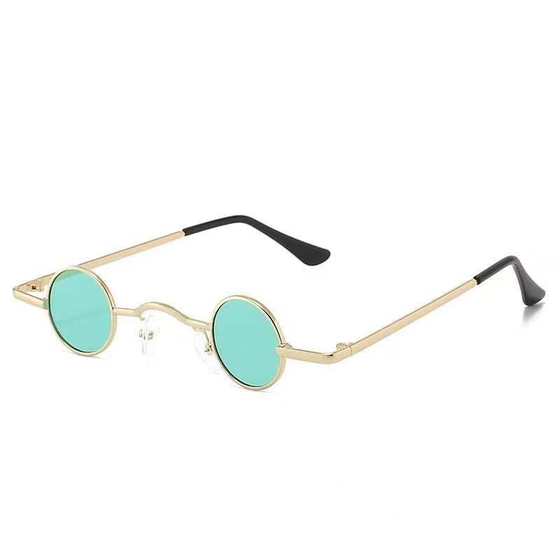 Lunette de Soleil Femme Ronde Vintage avec Montures Fines 6