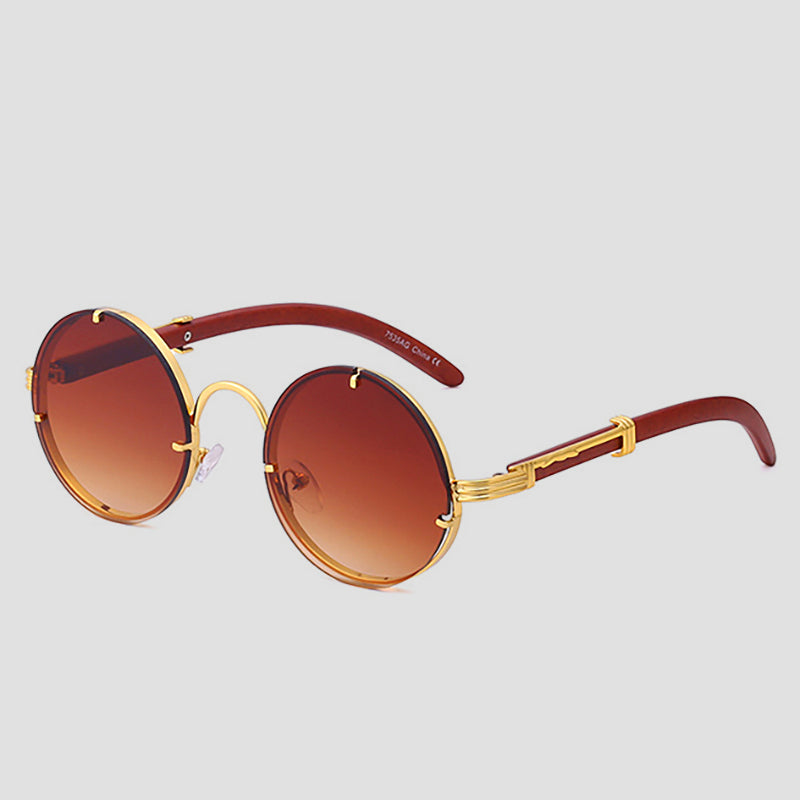 Lunettes de Soleil Ronde Femme Rétro avec Détails Dorés 3