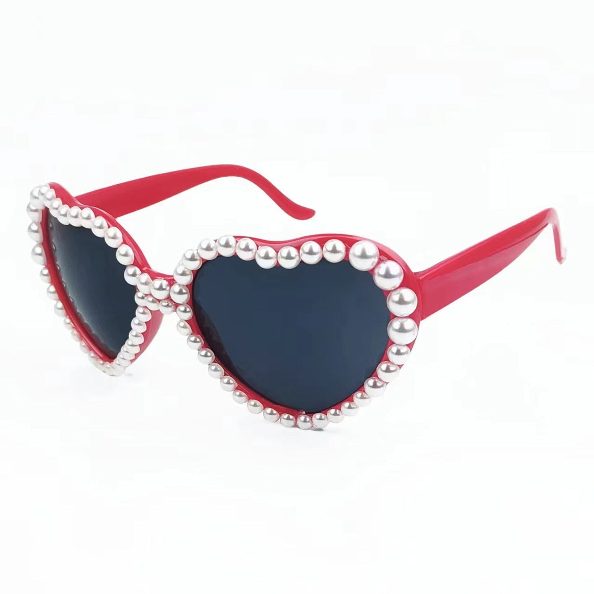 Lunettes de soleil en forme de cœur pour femmes avec embellissements scintillants 0