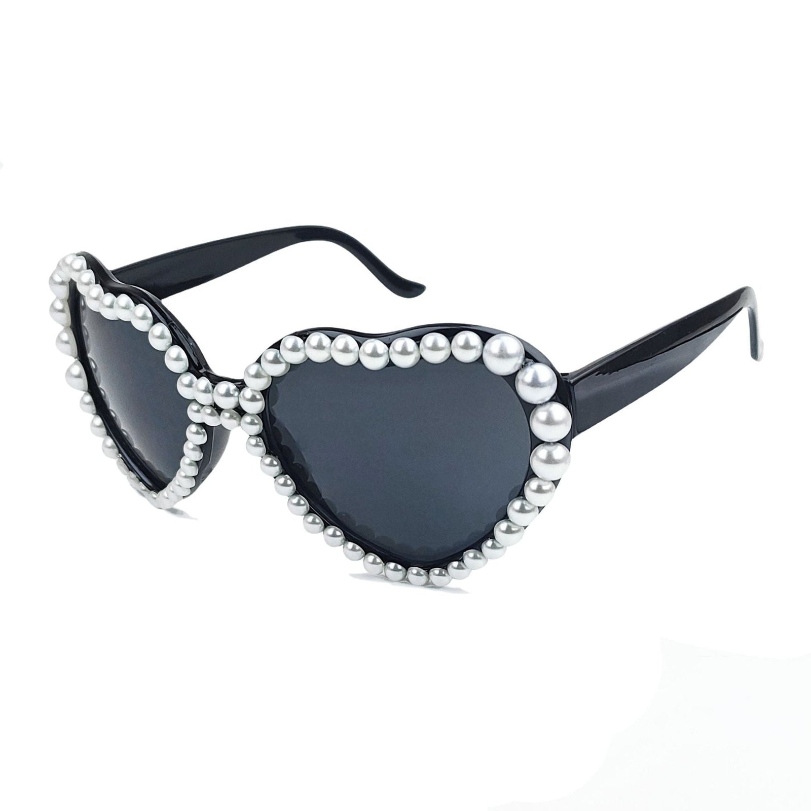 Lunettes de soleil en forme de cœur pour femmes avec embellissements scintillants 8