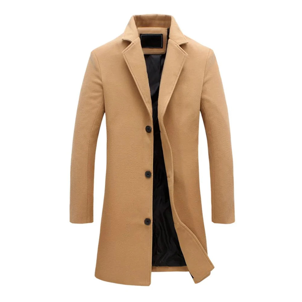 Manteau D'Hiver Long Homme Tissu Durable Moderne 0