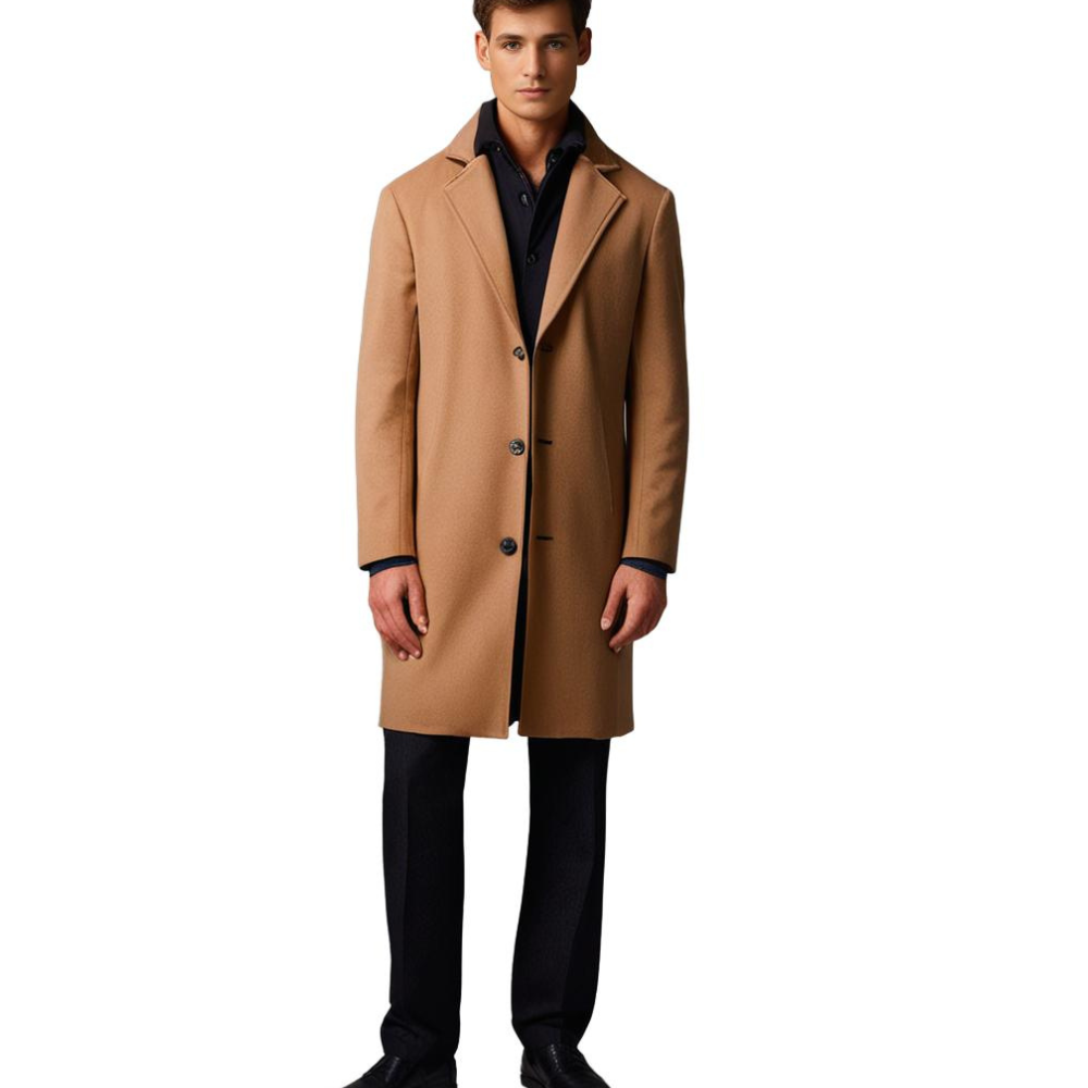 Manteau D'Hiver Long Homme Tissu Durable Moderne 5