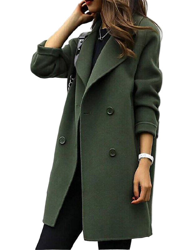 Manteau Femme en Laine à Double Poitrine 0